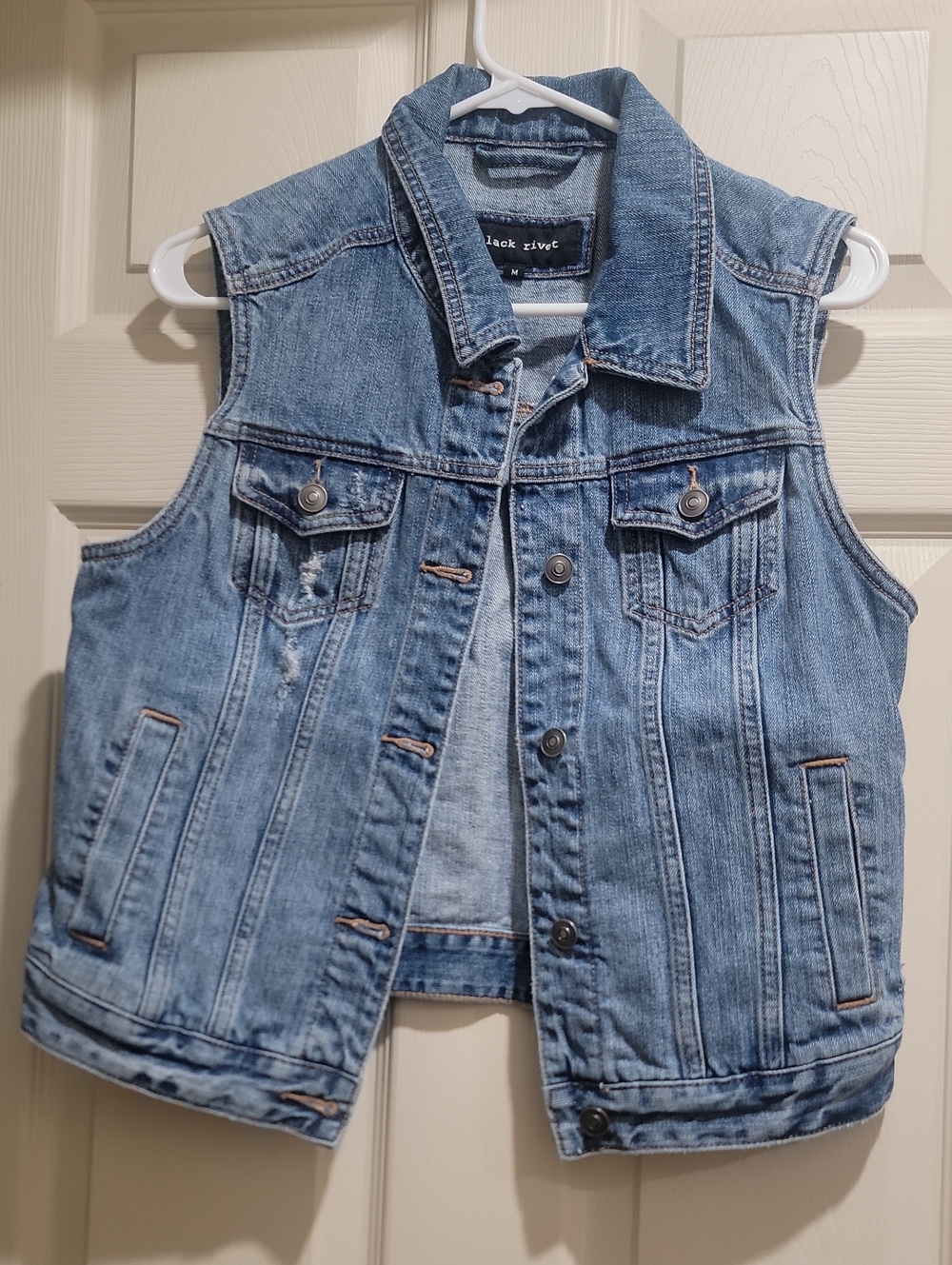 Black Rivet Denim Vest